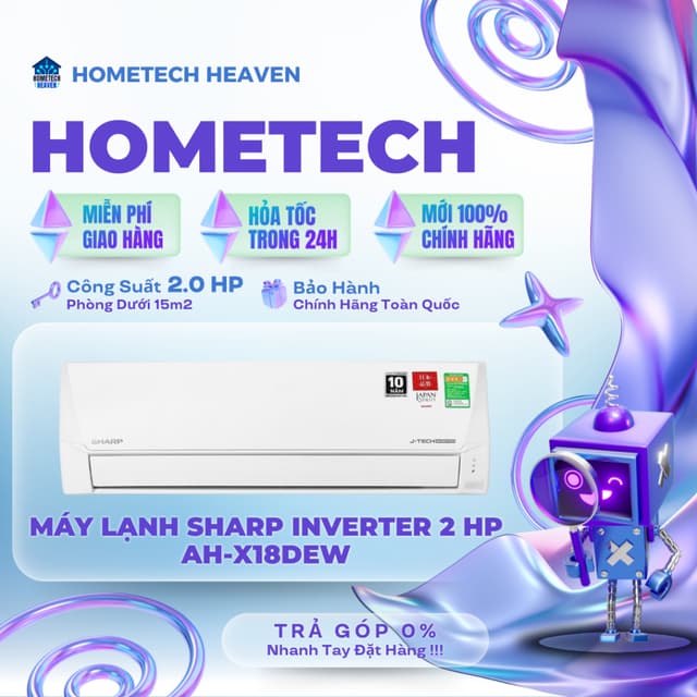 AH-X18DEW [GIAO LẮP HCM] Máy lạnh Sharp Inverter 2 HP AH-X18DEW - NEW 2026, CHÍNH HÃNG - Ảnh 9