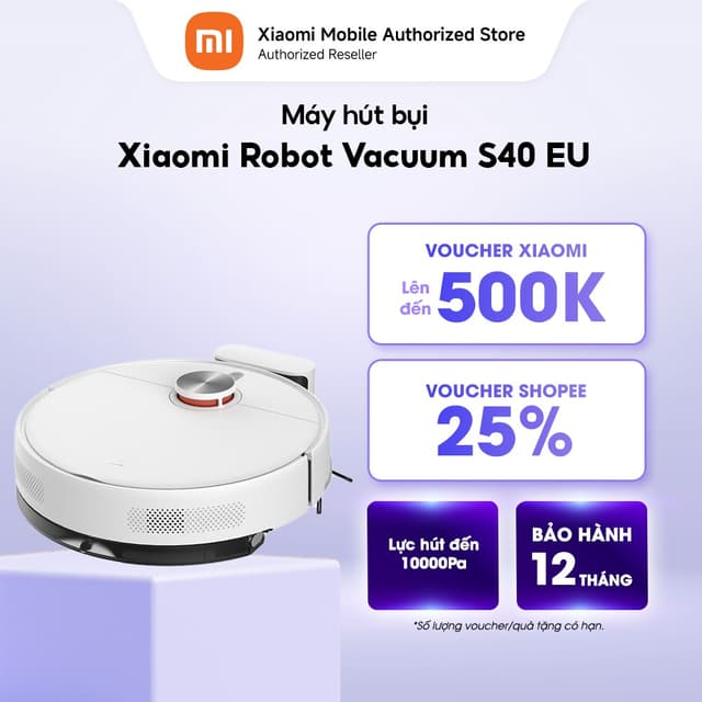 Robot hút bụi lau nhà Xiaomi Robot Vacuum S20 / S40 / S40C EU | Lực hút đến 10000Pa | Pin đến 5200mAh | Điều hướng LDS - Ảnh 12