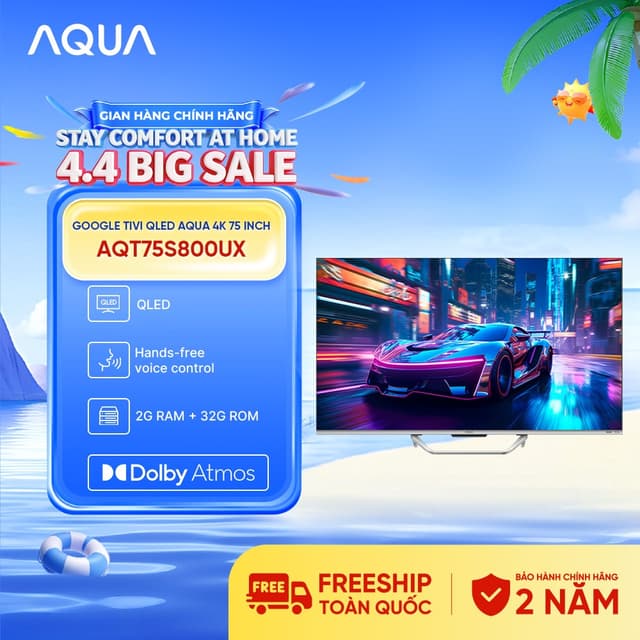 Google Tivi Aqua QLED 4K 75 inch AQT75S800UX - Freeship toàn quốc - Bảo hành 1 đổi 1 trong 730 ngày đối với lỗi màn hình - Ảnh 9