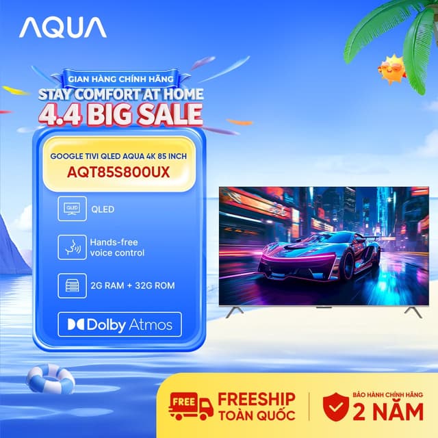 Google Tivi Aqua QLED 4K 85 inch AQT85S800UX - Freeship toàn quốc - Bảo hành 1 đổi 1 trong 730 ngày đối với lỗi màn hình - Ảnh 8