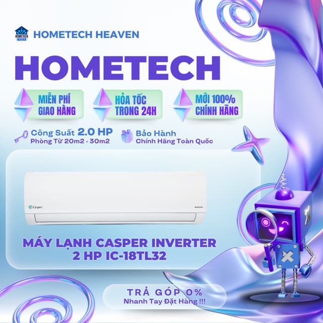 IC-18TL32 [GIAO LẮP HCM] Máy lạnh Casper Inverter 2 HP IC-18TL32 - CHÍNH HÃNG, BH 3 NĂM - Ảnh 11