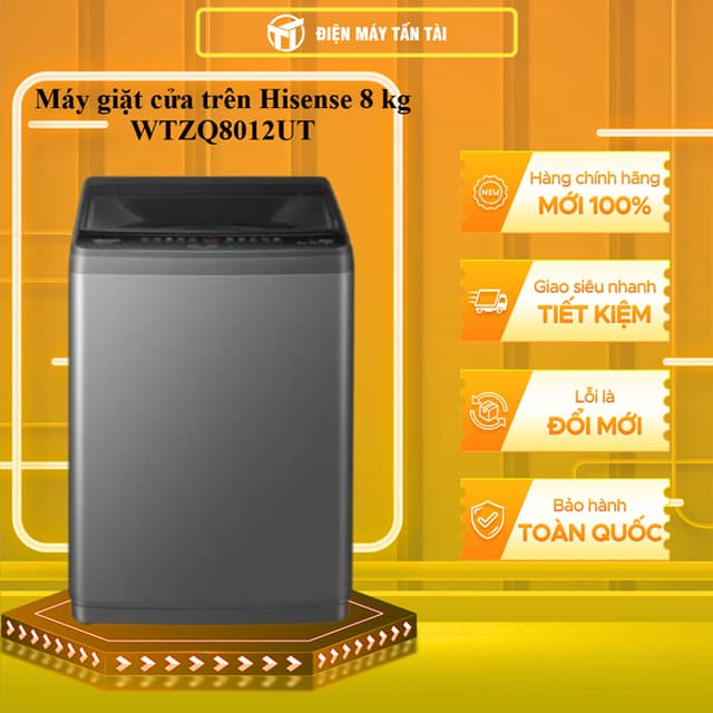 ( TOÀN QUỐC ) WTZQ8012UT - Máy giặt Hisense 8 kg ( không inverter) WTZQ8012UT - Ảnh 6