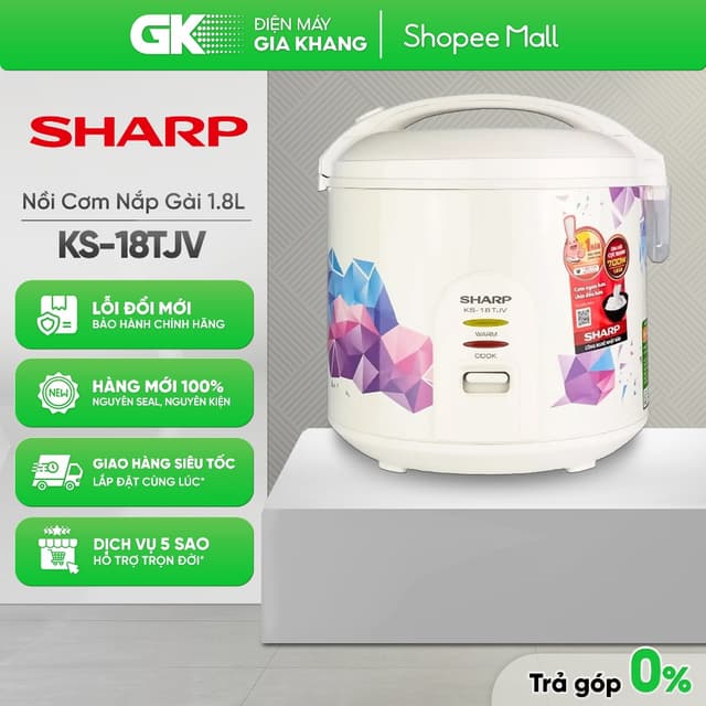 Nồi Cơm Nắp Gài Sharp 1.8 Lít KS-18TJV [Toàn Quốc] - Ảnh 9