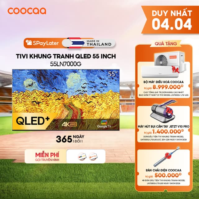 [Miễn phí lắp đặt HN-HCM] Smart tivi COOCAA 55 inch Qled 4K tivi Khung Tranh Google Frame+ 55LN7000G - Ảnh 3
