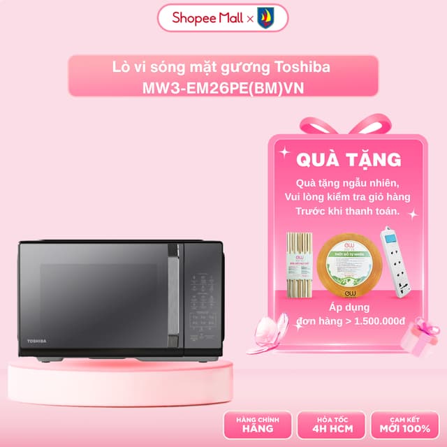 Lò vi sóng mặt gương Toshiba MW3-EM26PE(BM)VN 26 lít - Bảo Hành 12 Tháng - Ảnh 7