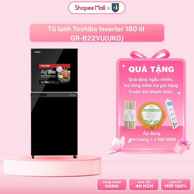 Tủ lạnh Toshiba Inverter 180 lít GR-B22VU(UKG) | Tiết kiệm điện năng - Bảo Hành 24 Tháng - Ảnh 5