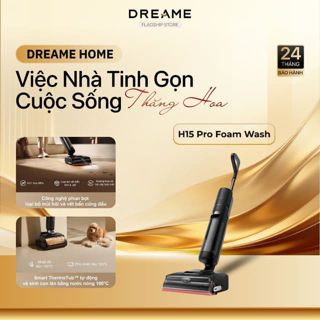 Máy Hút Bụi Lau Sàn Khô Ướt Dreame H15 Pro FoamWash | Công Nghệ Phun Bọt | BH 24 tháng - Ảnh 2