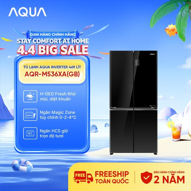 Tủ lạnh Aqua Inverter 469 lít Multi Door AQR-M536XA(GB) - Freeship toàn quốc - Bảo hành 2 năm - Ảnh 11