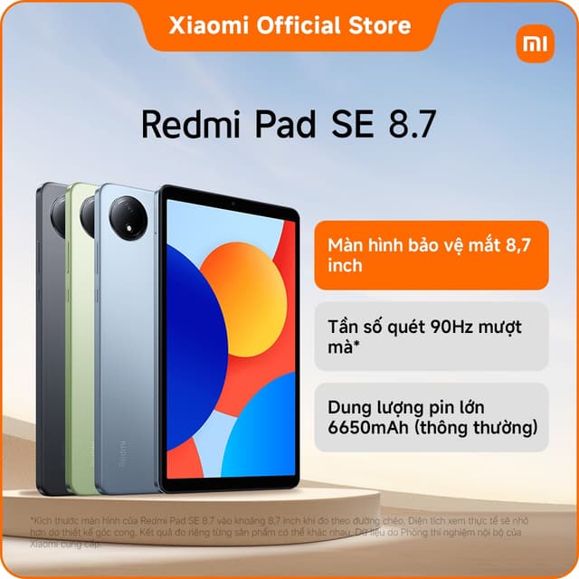 Máy tính bảng Redmi Pad SE 8.7 Wifi (4+64G | 4+128GB | 6+128G ) | LCD 90Hz | MediaTek Helio G85 8 | Pin 6650mAh - Ảnh 9