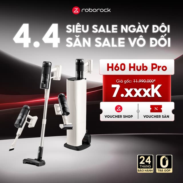 Roborock H60 Hub Pro máy hút bụi cầm tay không dây cao cấp | Tự động đổ bụi | Hệ thống lọc 5 tầng | Bảo hành 2 năm - Ảnh 7