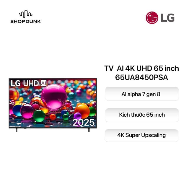 Smart TV LG AI 4K 2025 UHD 65 Inch 65UA8450PSA | BH Chính Hãng - Ảnh 5