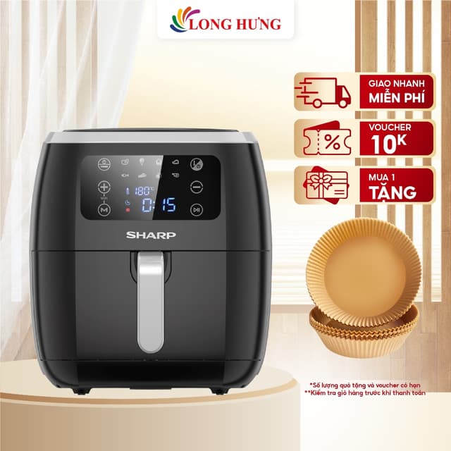 Nồi chiên không dầu điện tử Sharp 6.8 lít KF-AF68EPV-BK - Hàng chính hãng - Ảnh 10