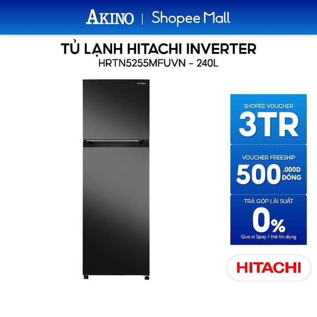 Tủ lạnh Hitachi Inverter 240 lít HRTN5255MFUVN - Hàng Chính Hãng - Ảnh 4