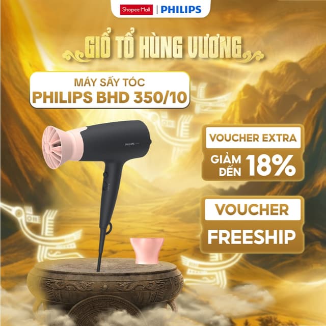 Máy Sấy Tóc ION Philips BHD350/10 (2100W, 6 Chế Độ Sấy) - Chính Hãng - Bảo Hành 24 Tháng - Ảnh 12