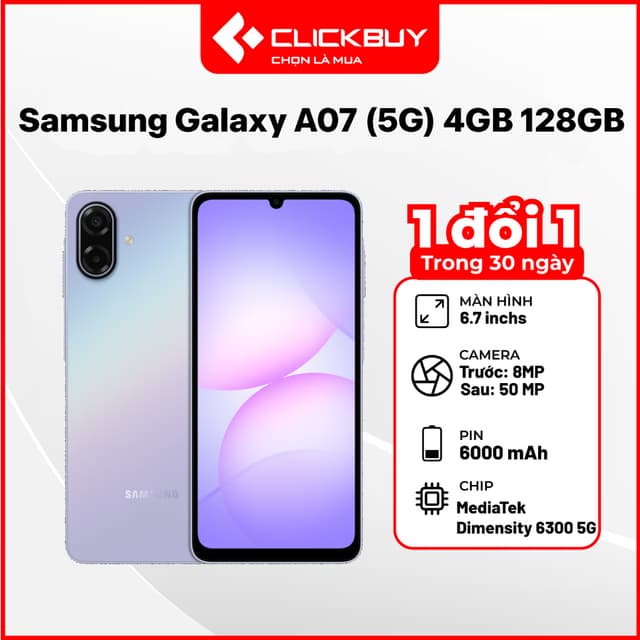 Điện thoại Samsung Galaxy A07 (5G) 4GB 128GB chính hãng - Ảnh 2