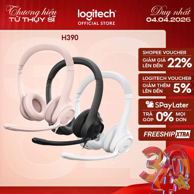 Tai nghe có dây Logitech H390 - Mic giảm ồn, quai đeo, chụp tai có đệm, kết nối USB-A - Ảnh 6