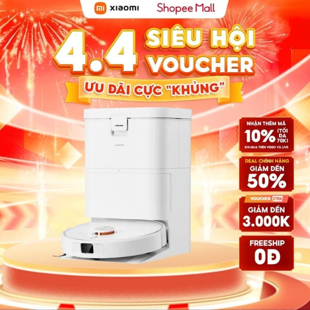 (Ra Mắt) Robot Hút Bụi Lau Nhà Xiaomi Robot Vacuum H50 | Lực Hút Mạnh 10.000Pa | Tự Động Giặt Giẻ - BH 12 Tháng - Ảnh 2