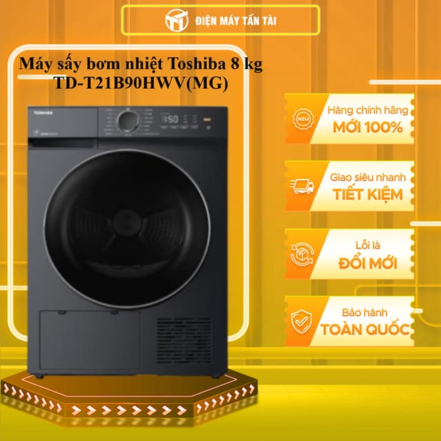 (TOÀN QUỐC) - TD-T21B90HWV(MG) - Máy sấy bơm nhiệt Toshiba 8 kg TD-T21B90HWV(MG) - Ảnh 1