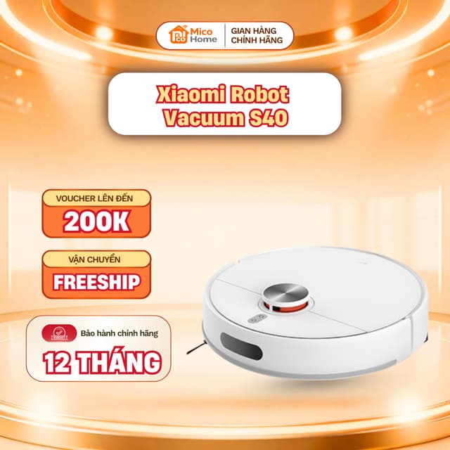Robot hút bụi lau nhà Xiaomi Robot Vacuum S40 - Bảo Hành 12 Tháng Chính Hãng - Ảnh 6