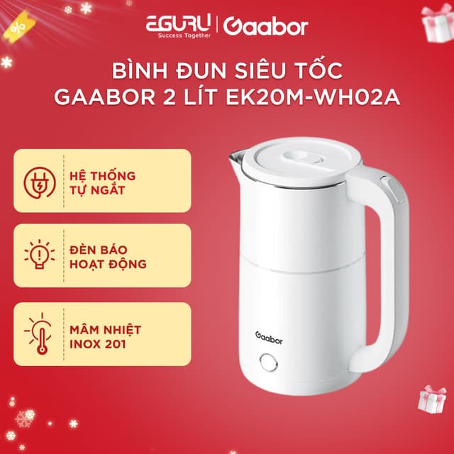 Bình Đun Siêu Tốc Gaabor 2 Lít EK20M-WH02A 1500W - Hàng Chính Hãng - Ảnh 7