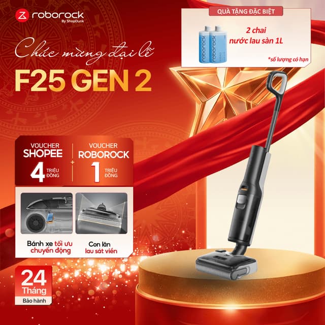 Roborock F25 Gen 2 | Máy Hút Bụi Cầm Tay Không Dây Roborock F25 Chính Hãng | Giặt giẻ 90 độ | Lực hút 20.000 Pa - Ảnh 11
