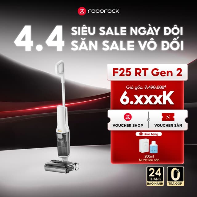 [QUÀ TẶNG] Roborock F25 RT Gen 2 máy hút bụi lau nhà cầm tay không dây | Lực hút 20.000Pa | Bảo hành 2 năm - Ảnh 5