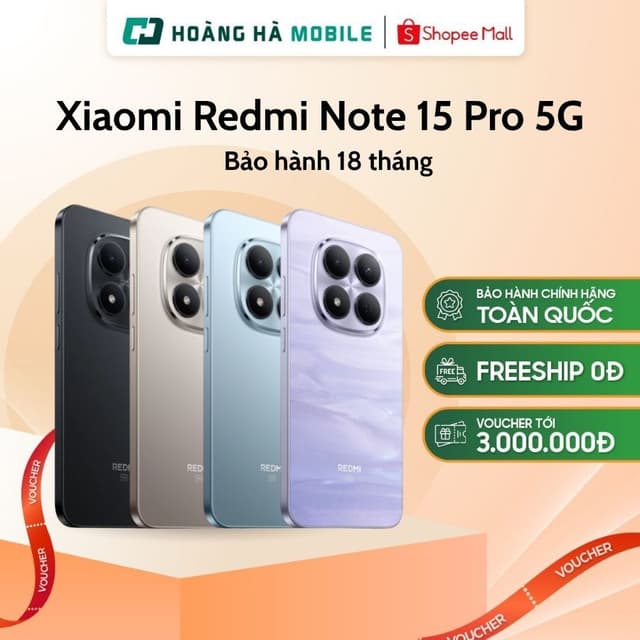 Điện thoại Xiaomi Redmi Note 15 Pro 5G 12GB/256GB - Chính hãng - Ảnh 1