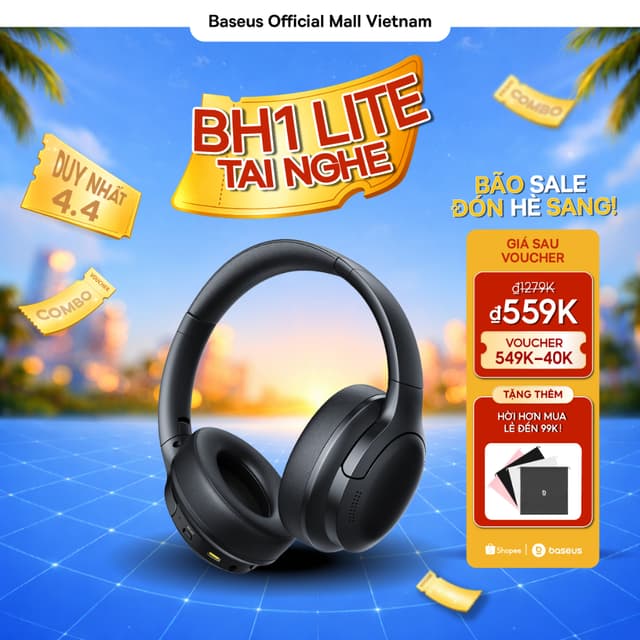 Tai Nghe Baseus Bass BH1 Lite Bluetooth 6.0 App Thông Minh Chống Ồn ENC Chơi Nhạc 80 Giờ - Ảnh 6