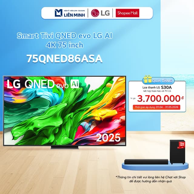 86QNED86ASA 86 Inch | 75QNED86ASA 75 Inch  Smart Tivi LG QNED Evo AI Mini LED 4K [SHIP 0Đ HCM] - Ảnh 2