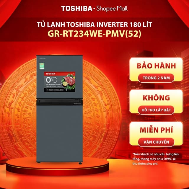 [FREESHIP] Tủ lạnh Toshiba Inverter 180 lít GR-RT234WE-PMV(52)/ 194 lít GR-RT252WE-PMV(52) - Bảo hành 2 năm - Ảnh 11