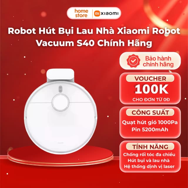 Robot Hút Bụi Lau Nhà Xiaomi Robot Vacuum S40 Chính Hãng BH 12 Tháng - Ảnh 9