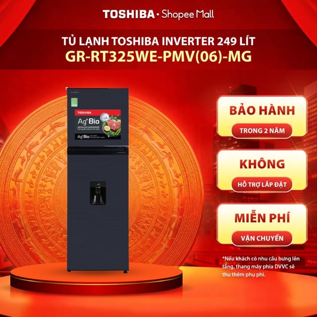 [Freeship] Tủ lạnh Toshiba Inverter 249 lít GR-RT325WE-PMV(06)-MG - Bảo hành chính hãng 2 năm - Ảnh 6