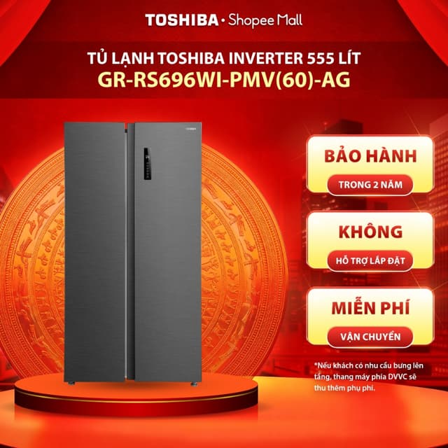[FREESHIP] Tủ lạnh Toshiba Inverter 555 lít Side By Side GR-RS696WI-PMV(60)-AG - Bảo hành 2 năm - Ảnh 7