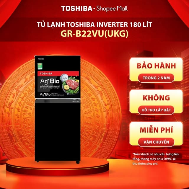 [Freeship Toàn Quốc] Tủ lạnh Toshiba Inverter 180 lít GR-B22VU(UKG) - Hàng chính hãng - Ảnh 6