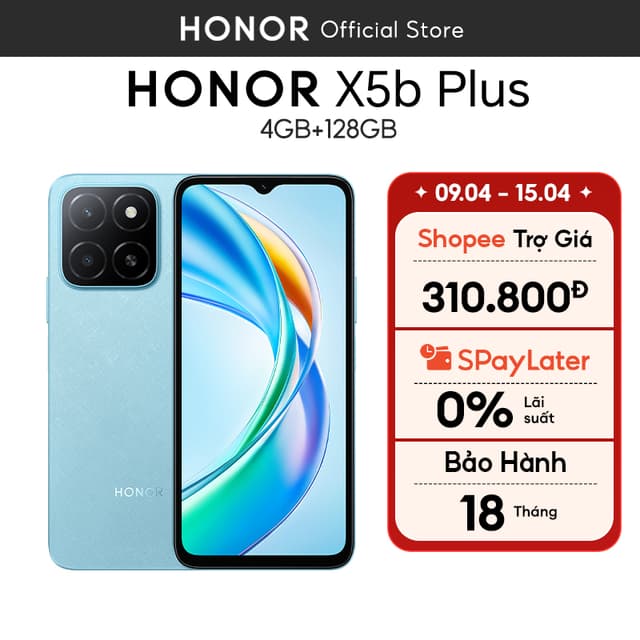 Điện thoại Honor X5b Plus (4+4)GB+128GB | Pin 5200mAh 90Hz | Màn hình 6.56" | Bảo Hành 18 Tháng - Ảnh 3