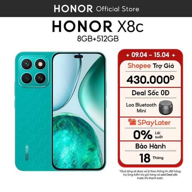 Điện thoại Honor X8c 8GB + 256/512GB | Camera 108MP| Kháng bụi và nước| Snapdragon 685 | Pin 5000mAh | BH 18 Tháng - Ảnh 2