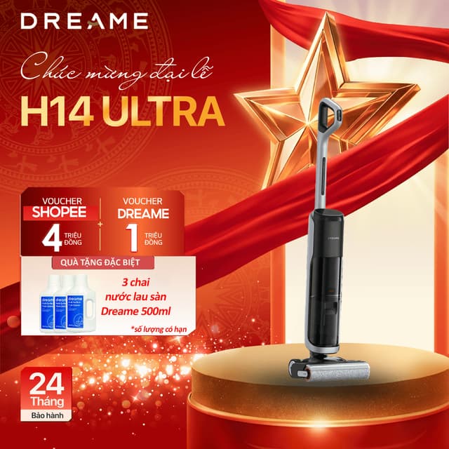 Máy Hút Bụi Lau Nhà Dreame H14 Ultra | Tự Động Giặt & Sấy Con Lăn 100 Độ C | Bảo Hành Chính Hãng 24 Tháng - Ảnh 6