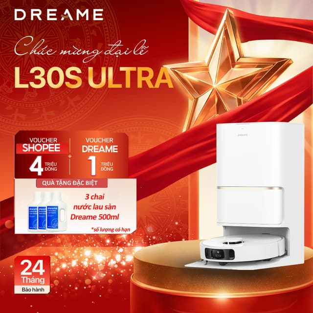 Robot Hút Bụi Lau Nhà Dreame L30s Ultra | Giặt Giẻ Bằng Nước Nóng 65 Độ C | Tụ Động Giặt, Sấy Giẻ Lau - Ảnh 2