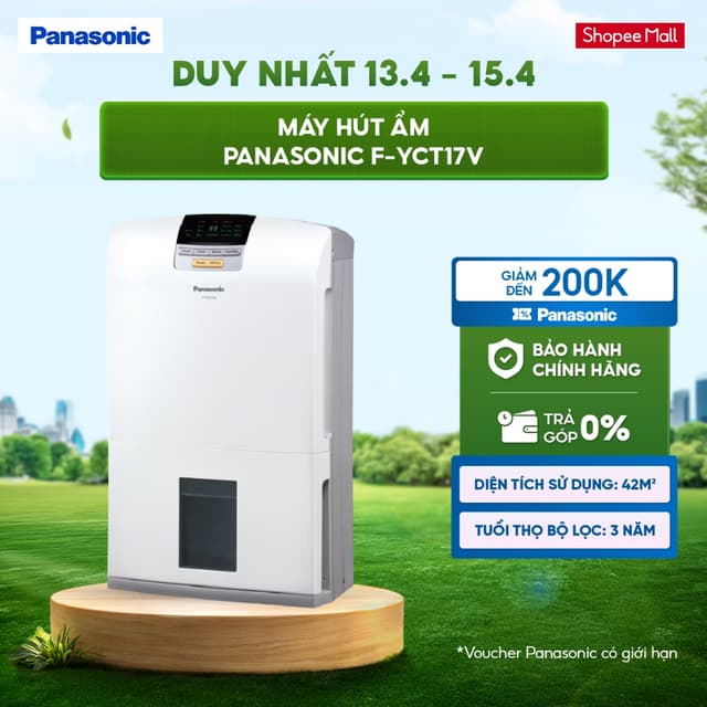 Máy hút ẩm Panasonic F-YCT17V - 3 chế độ linh hoạt - Công suất hút ẩm 17L/Ngày - Ảnh 7
