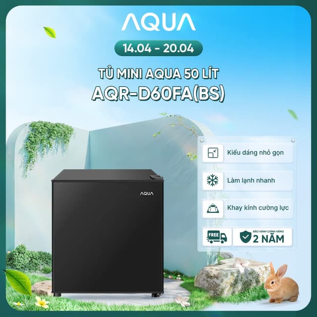 [SALE SỐC] Tủ lạnh Aqua 50 lít AQR-D60FA(BS) - Freeship toàn quốc - Bảo hành 2 năm - Mua trong livestream để có giá tốt - Ảnh 6