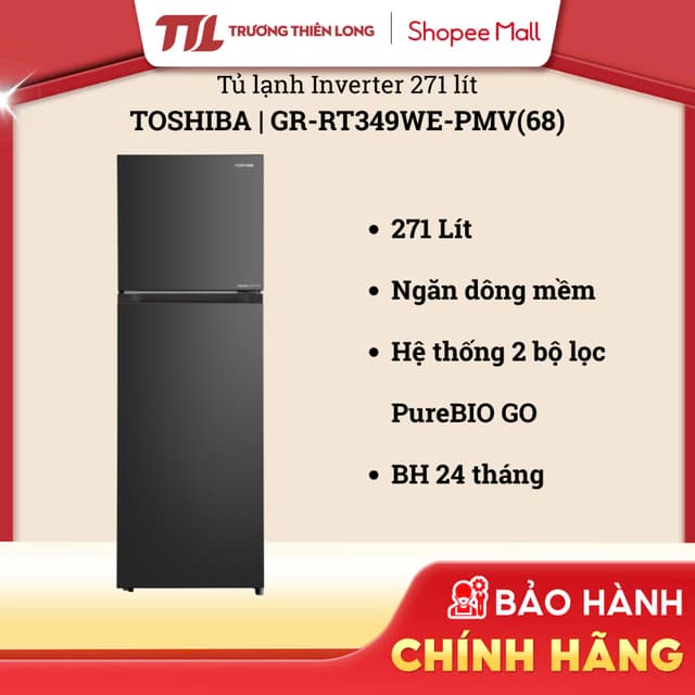 GR-RT349WE-PMV(68) - Tủ Lạnh Toshiba Inverter 271 lít GR-RT349WE-PMV(68) [TOÀN QUỐC] - Ảnh 1