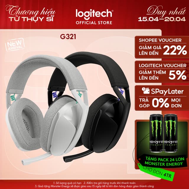 Tai nghe Gaming không dây Bluetooth Logitech G321 LIGHTSPEED - Cần micro 16 kHz, pin 20 giờ - Ảnh 7