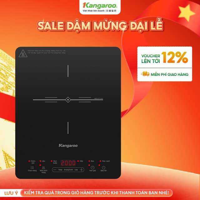 [CÔNG SUẤT 2000W] Bếp điện từ đơn Kangaroo KGIC20S2 - 6 chức năng tặng kèm nồi - Ảnh 10