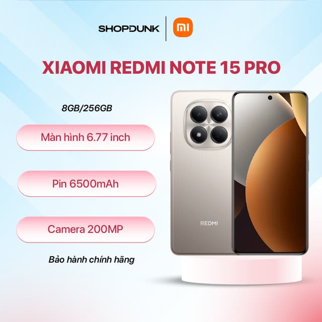 Điện Thoại Xiaomi Redmi Note 15 Pro | 8GB 256GB | Bảo Hành Chính Hãng 18 Tháng - Ảnh 1