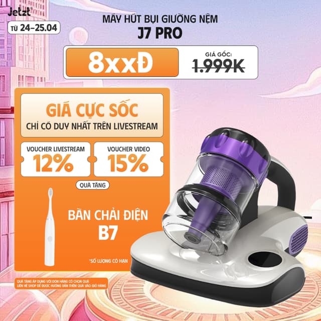 Máy hút bụi giường nệm diệt khuẩn UV JETZT J7 Series thế hệ mới - Ảnh 8