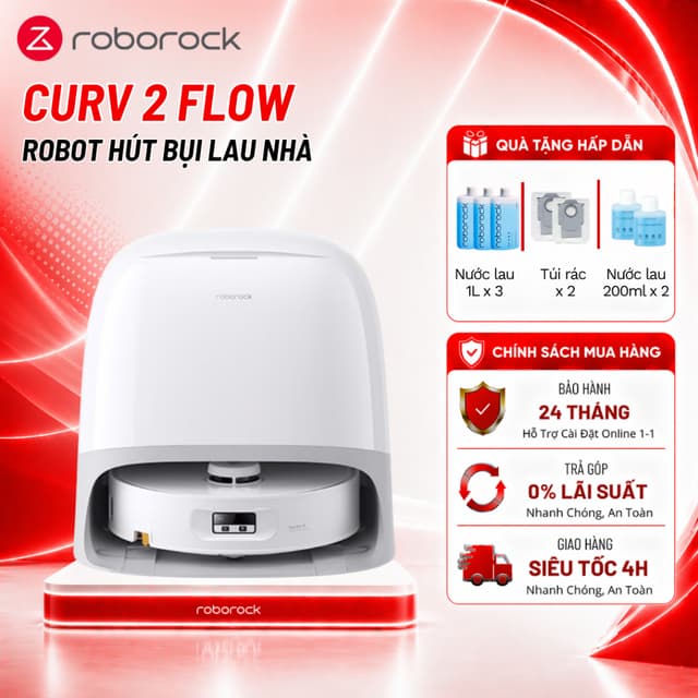 Roborock Qrevo Curv 2 Flow - Robot Hút Bụi Lau Nhà Roborock - Bản Quốc Tế - Bảo hành 24 tháng - Ảnh 12