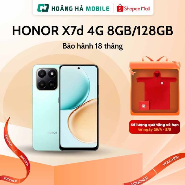 Điện thoại thông minh Honor X7d 4G 8GB/256GB - Chính hãng (Nguyên Seal Chưa Active) - Ảnh 2