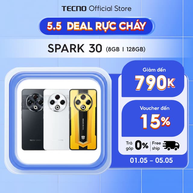 Điện thoại TECNO SPARK 30 (8+8)GB/128GB - Siêu bền | Loa kép 300% | Camera 64MP | NFC | Thiết Kế Transformers - Ảnh 10