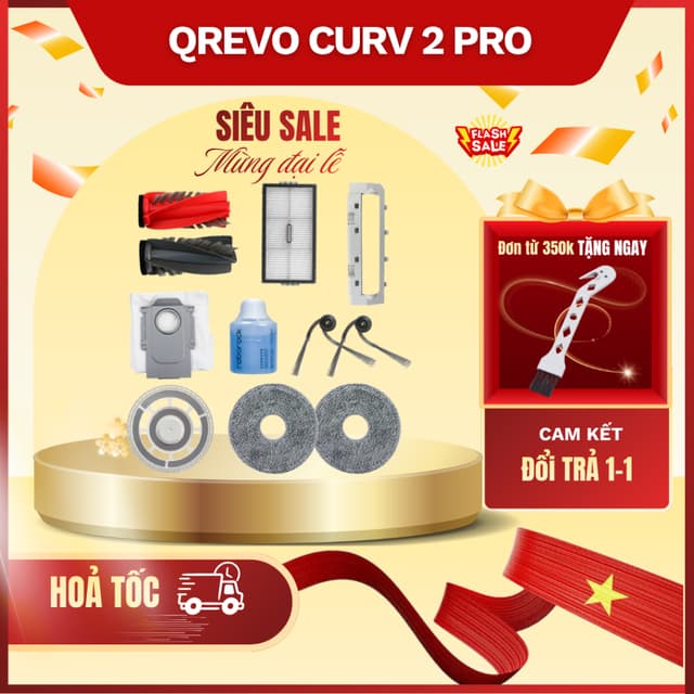 Phụ kiện robot hút bụi tương thích cho Roborock Qrevo Curv 2 Pro - Khăn lau, màng lọc, chổi cạnh, thay thế - Ảnh 12