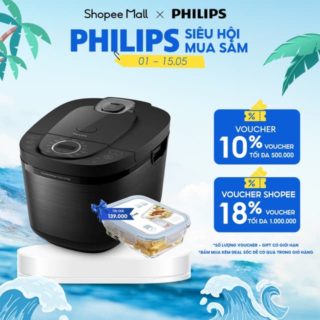 Nồi cơm điện tử Philips HD4814/31 (đen) 1.8 lít - Hàng Chính Hãng - Ảnh 9